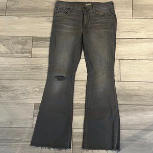 MOTHER weekender fray grey denim